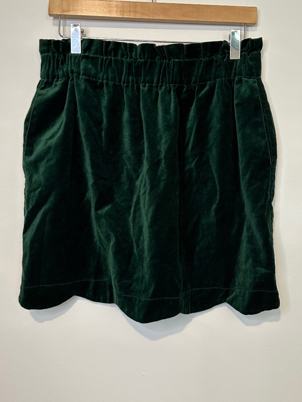 Lauren James Velvet Scallop Skirt Green Large